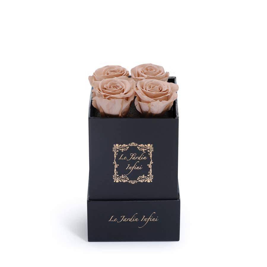 Blush Rose Preserved Roses - Small Square Black Box - Le Jardin Infini Roses in a Box