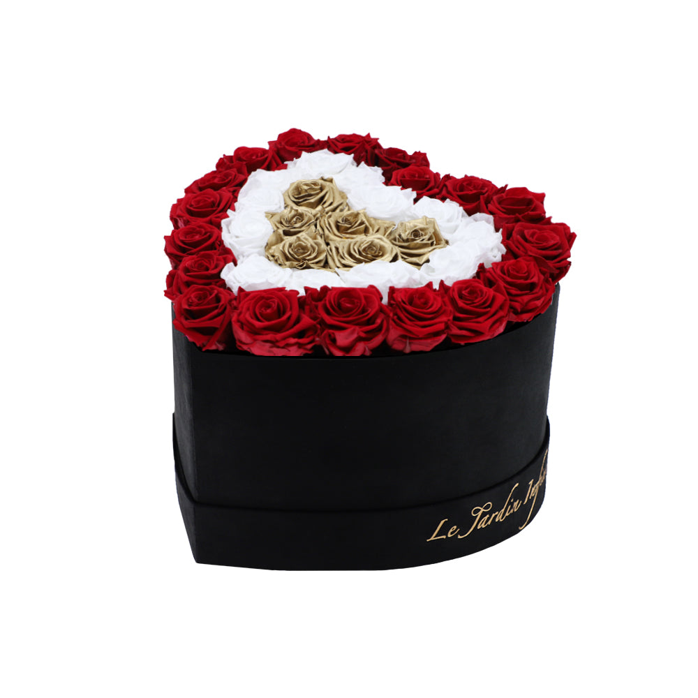 Black Heart-Shape Box with Chocolate & Eternal Roses ~ Caja de corazon –  truulovecf