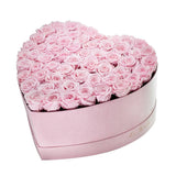 Custom Preserved Roses Medium Luxury Suede Heart Box - Le Jardin Infini Roses in a Box