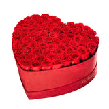 Custom Preserved Roses Medium Luxury Suede Heart Box - Le Jardin Infini Roses in a Box
