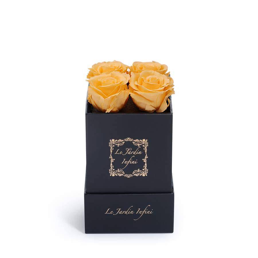 Light Yellow Preserved Roses - Small Square Black Box