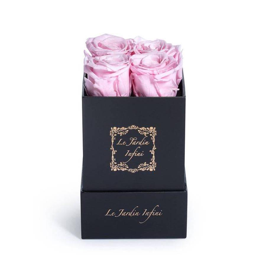 Soft Pink Preserved Roses - Small Square Black Box - Le Jardin Infini Roses in a Box