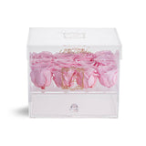 12 Custom Preserved Roses - Acrylic Box With Drawer - Le Jardin Infini Roses in a Box
