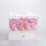 12 Custom Preserved Roses - Acrylic Box With Drawer - Le Jardin Infini Roses in a Box