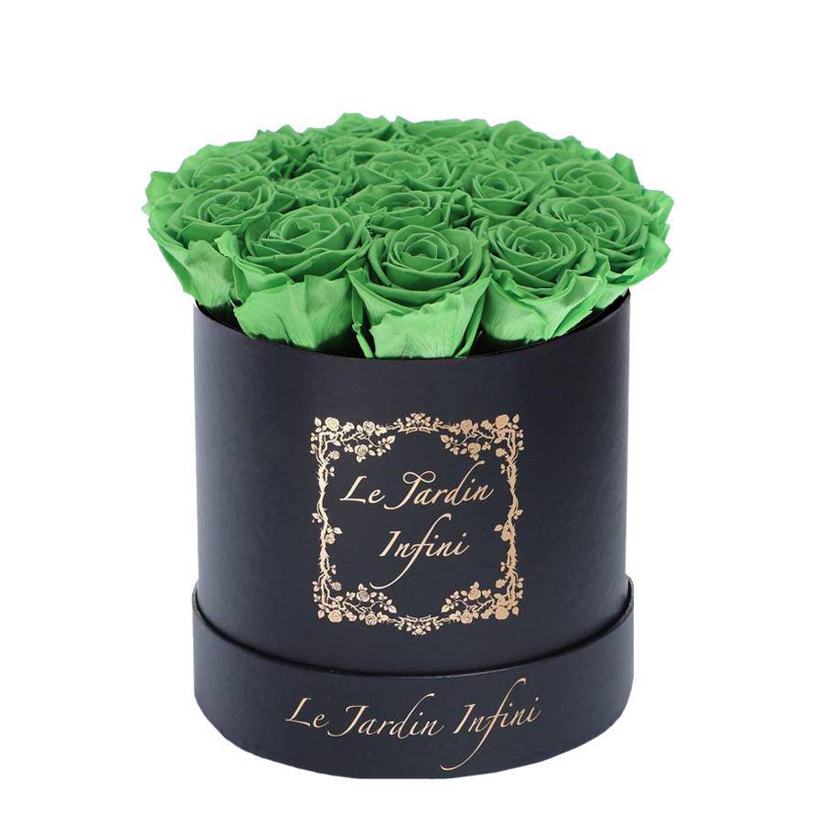 Green Tea Preserved Roses - Medium Round Black Box