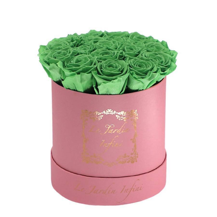 Green Tea Preserved Roses - Medium Round Pink Box