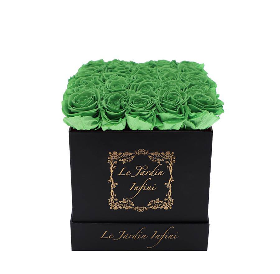 Green Tea Preserved Roses - Medium Square Black Box