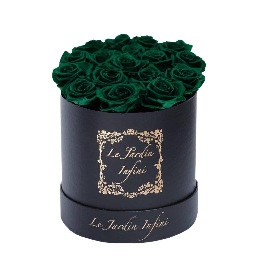St. Patrick Green Preserved Roses - Medium Round Black Box