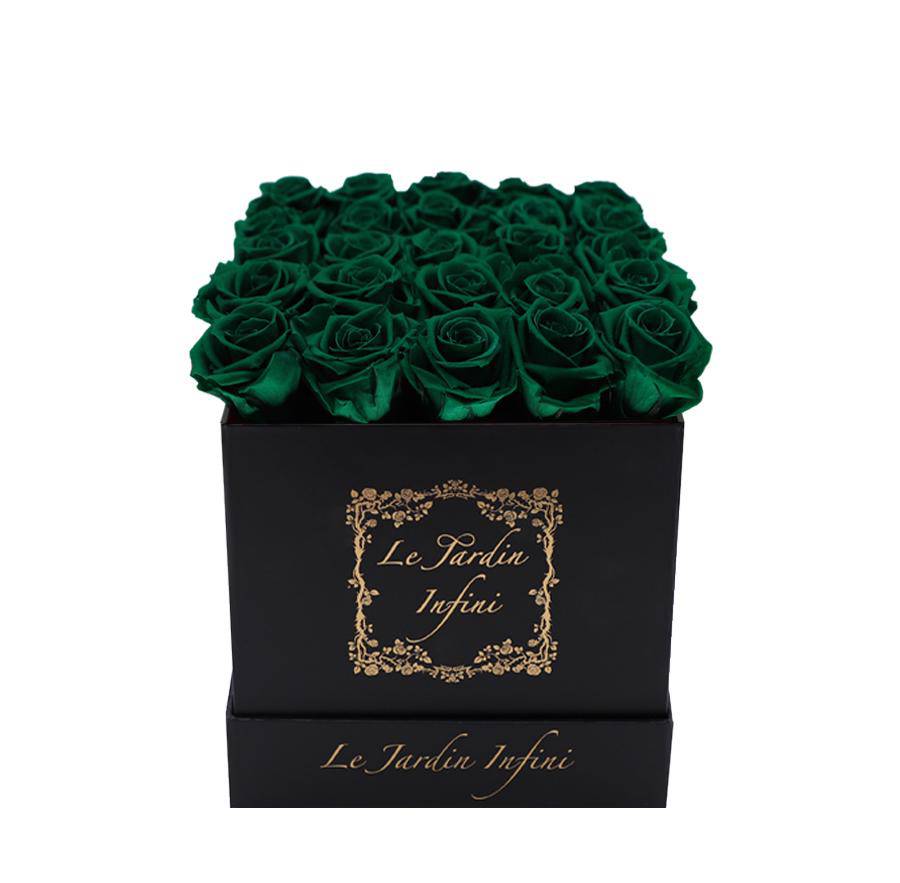 St. Patrick Green Preserved Roses - Medium Square Black Box